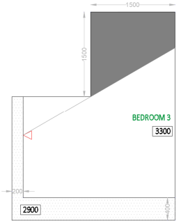 Geometric Plan Isolating the Trapezoidal Shadow Area