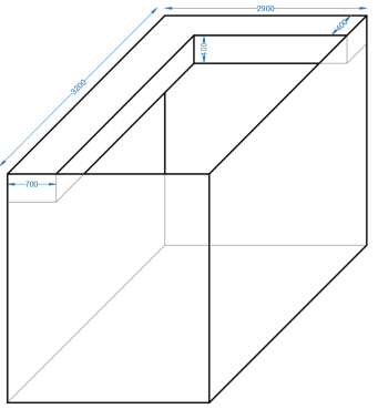 Architectural Floor Plan Layout and Boundary Dimensions of Bedroom 2