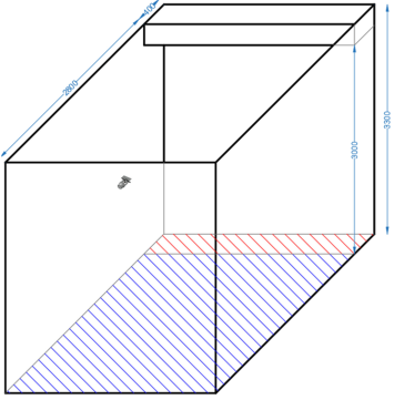 Profile Schematic of South Wall Sidewall Sprinkler