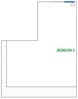 Plan Layout Mapping Compliant Installation Lines on Bathroom Boundary