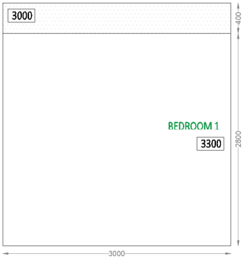 Architectural Plan Grid Dimensions of Bedroom 1